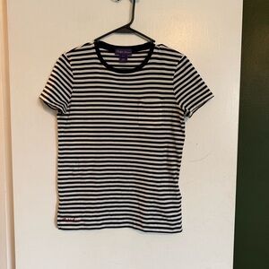 Ralph Lauren collection purple label navy blue and white sailor stripe tshirt